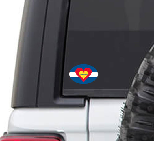 Colorado State Flag LOVE Heart Vinyl Sticker Decal L O V E Letters