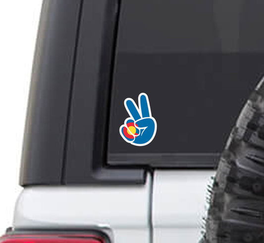 Colorado State Flag Wave Peace Vinyl Sticker Decal